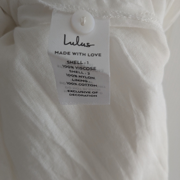 Lulu's White and Blue Slit Maxi Dress V-Neck Sleeveless - Picture 6 of 6